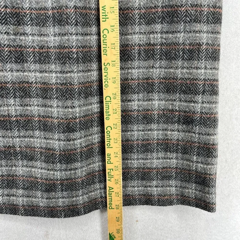 KGR Skirt Girl's 15/16 Wool Chevron Wool Tweed Straight Lined Gray Vintage_14
